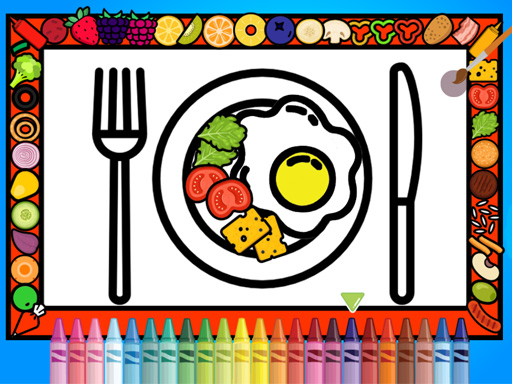 Desenhos de Trang Trí Màu Sắc Đĩa Ăn Tối para colorir